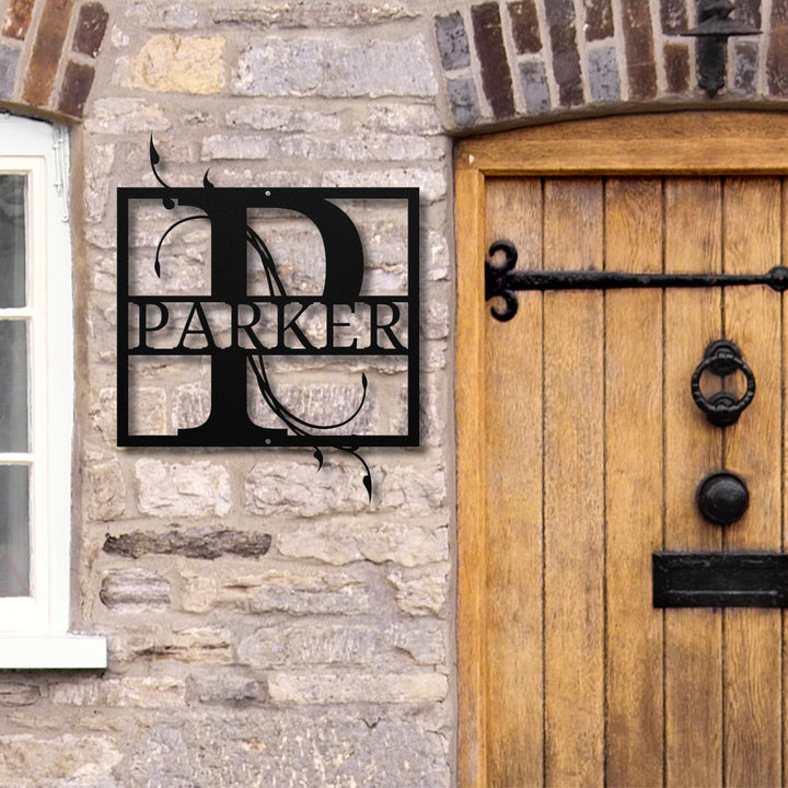 Monogram Name Metal Sign