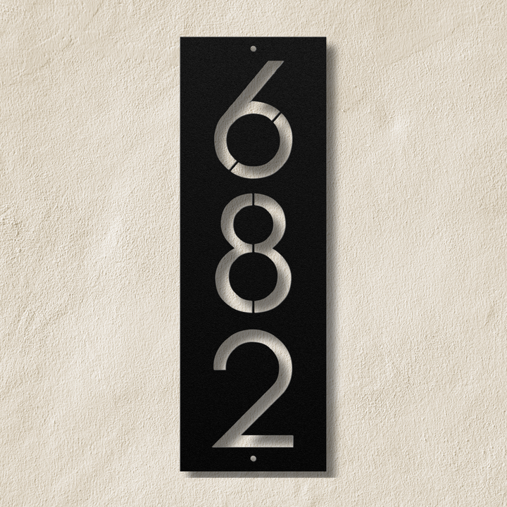 Modern Vertical Metal Address Sign