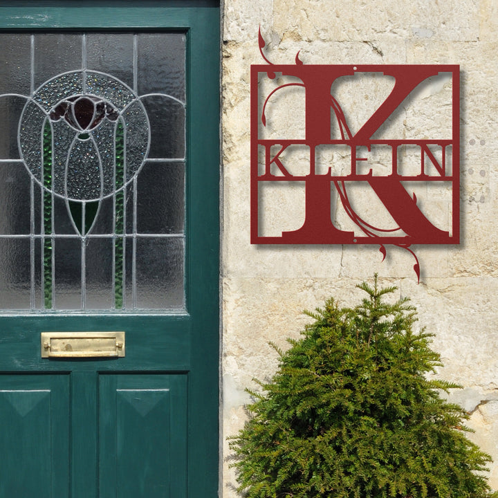 Monogram Name Metal Sign