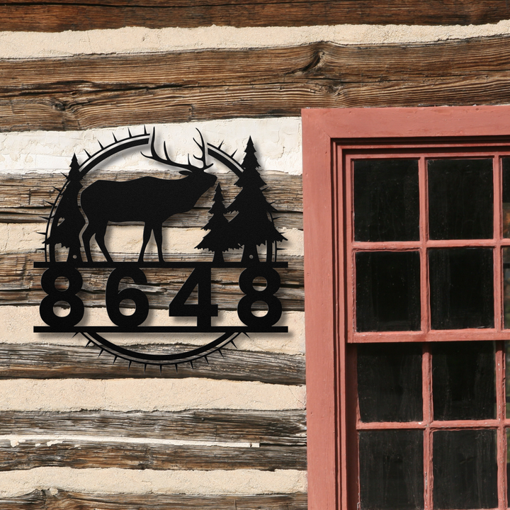 Elk Metal Address Sign