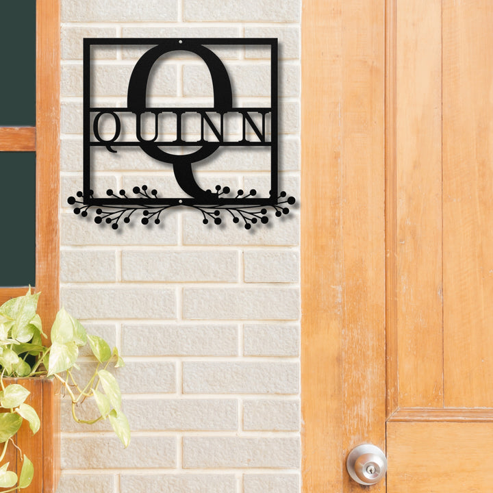 Monogram Name Metal Sign