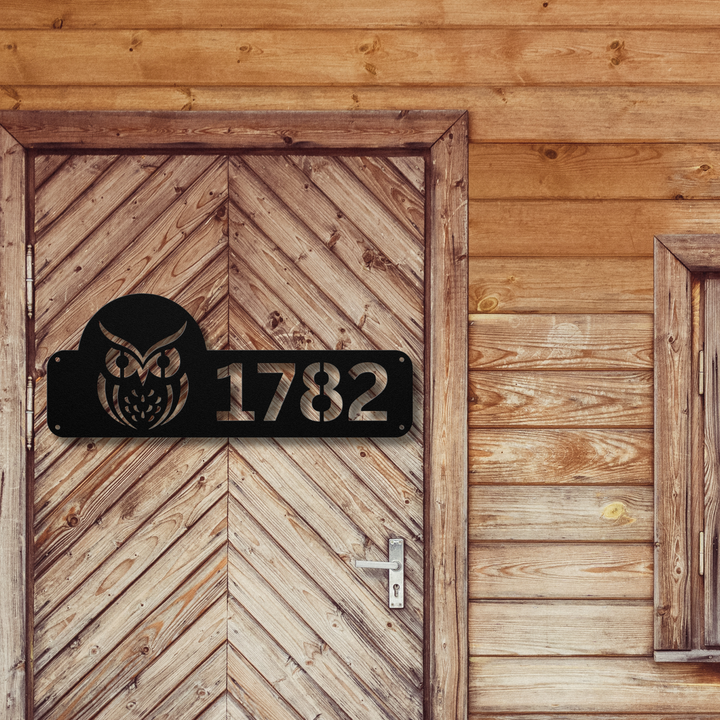 Owl Metal Address Sign