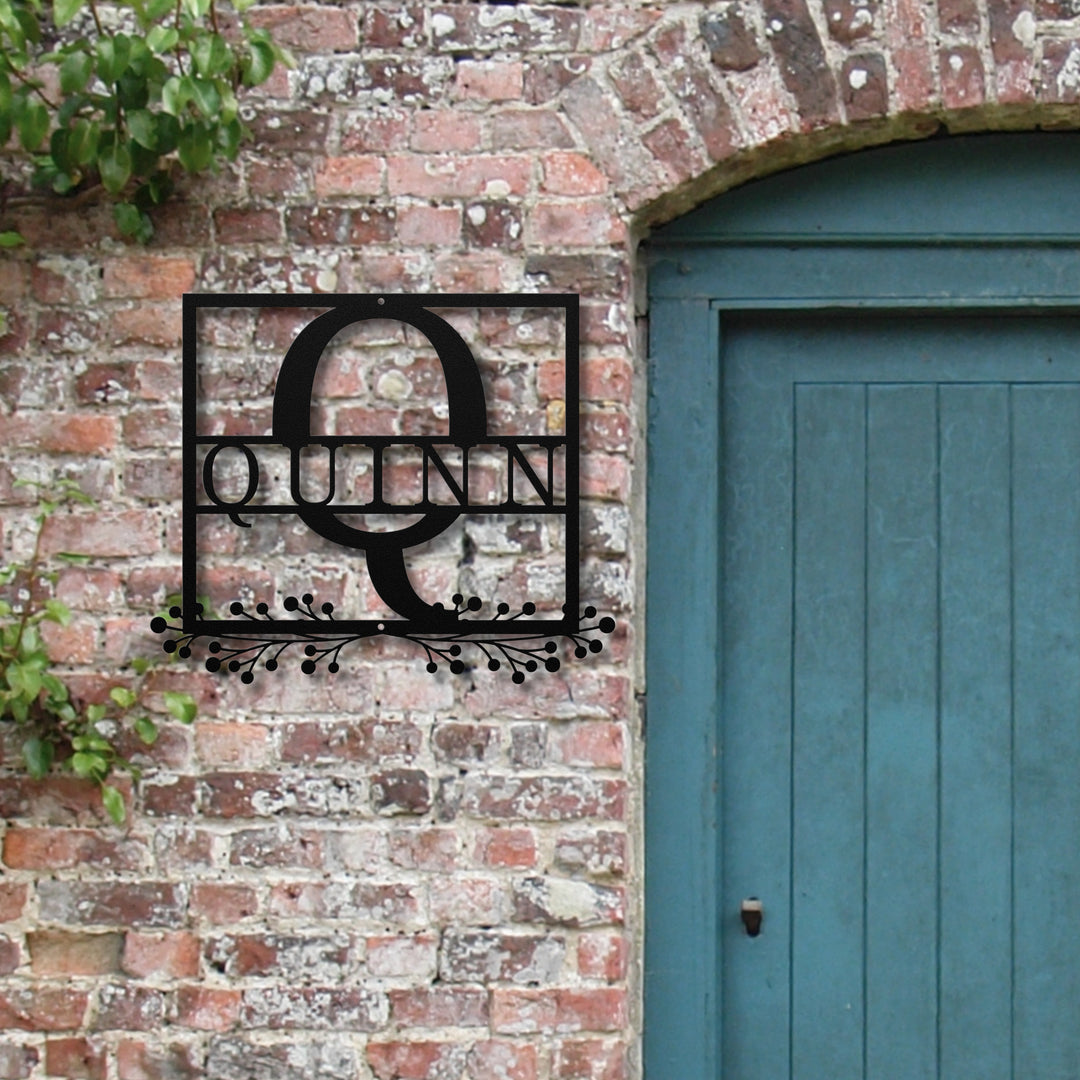 Monogram Name Metal Sign