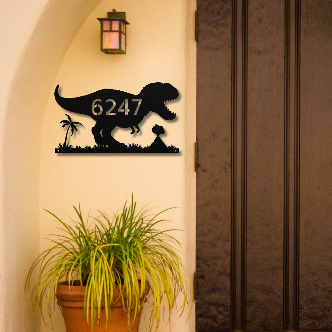 T-Rex Metal Address Sign