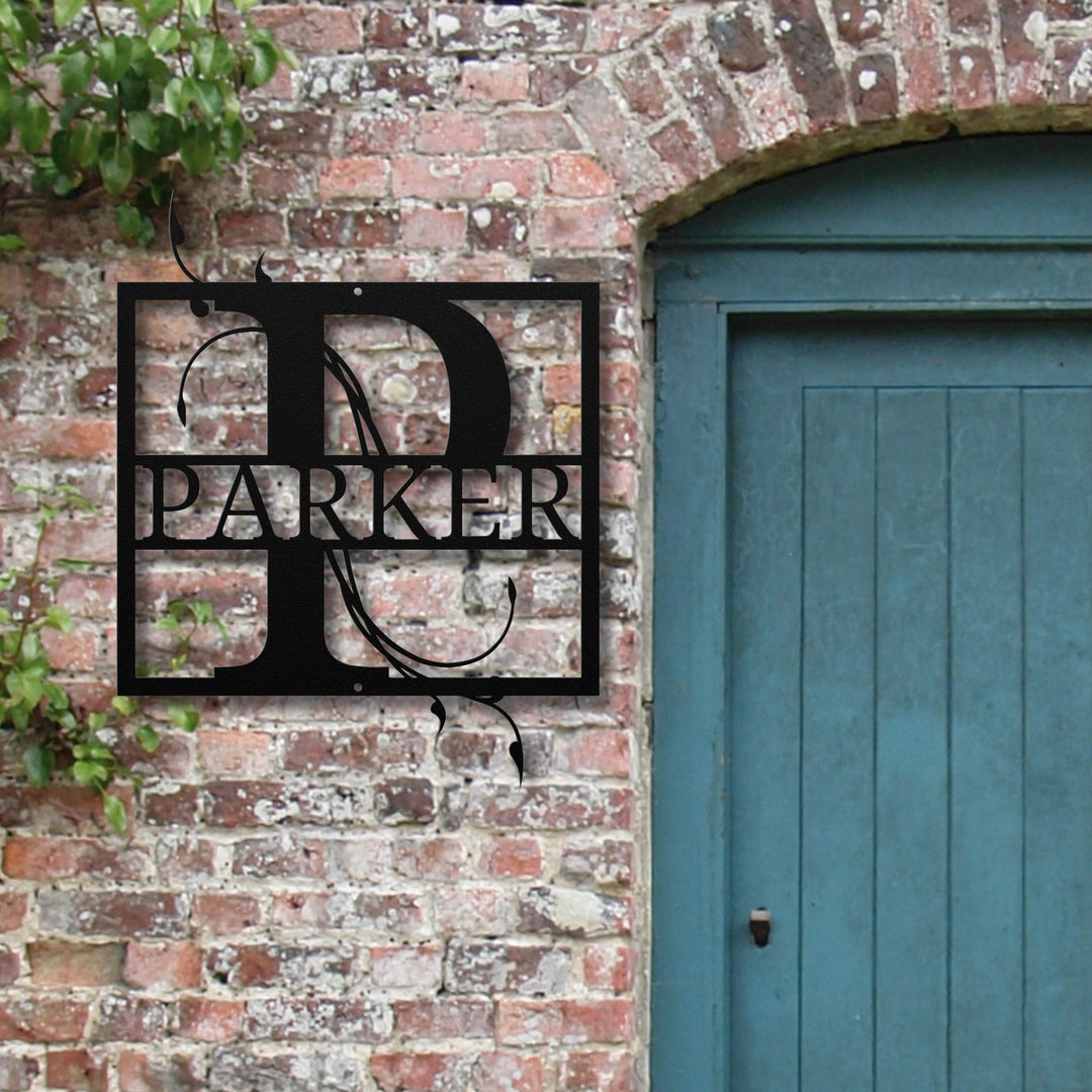 Monogram Name Metal Sign