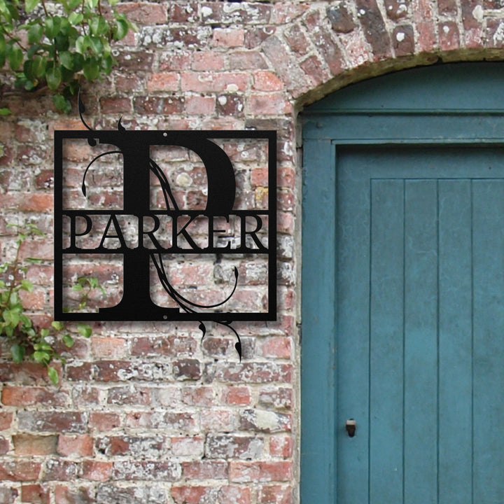 Monogram Name Metal Sign