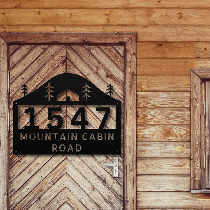 Cabin Metal Address Sign