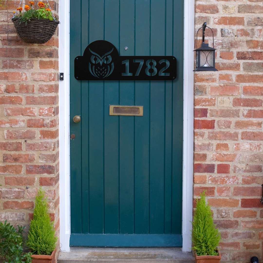 Owl Metal Address Sign