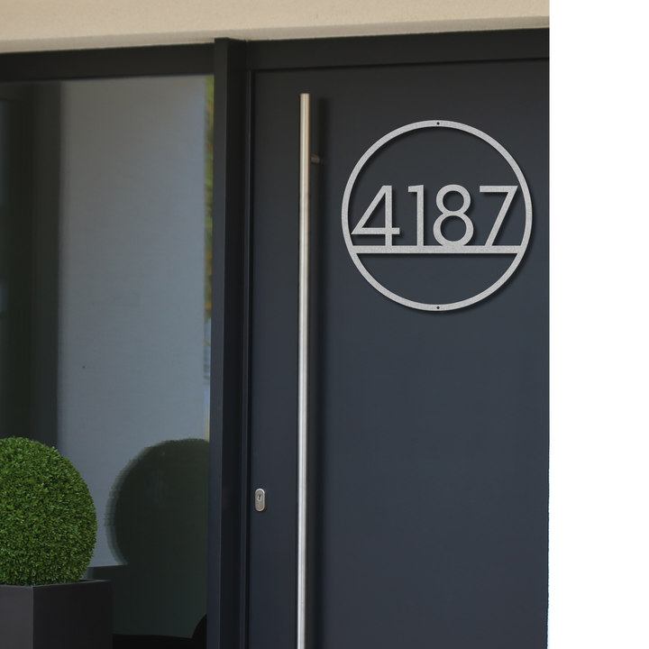 Modern Circle Metal Address Sign