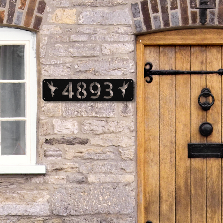 Hummingbird Metal Address Sign