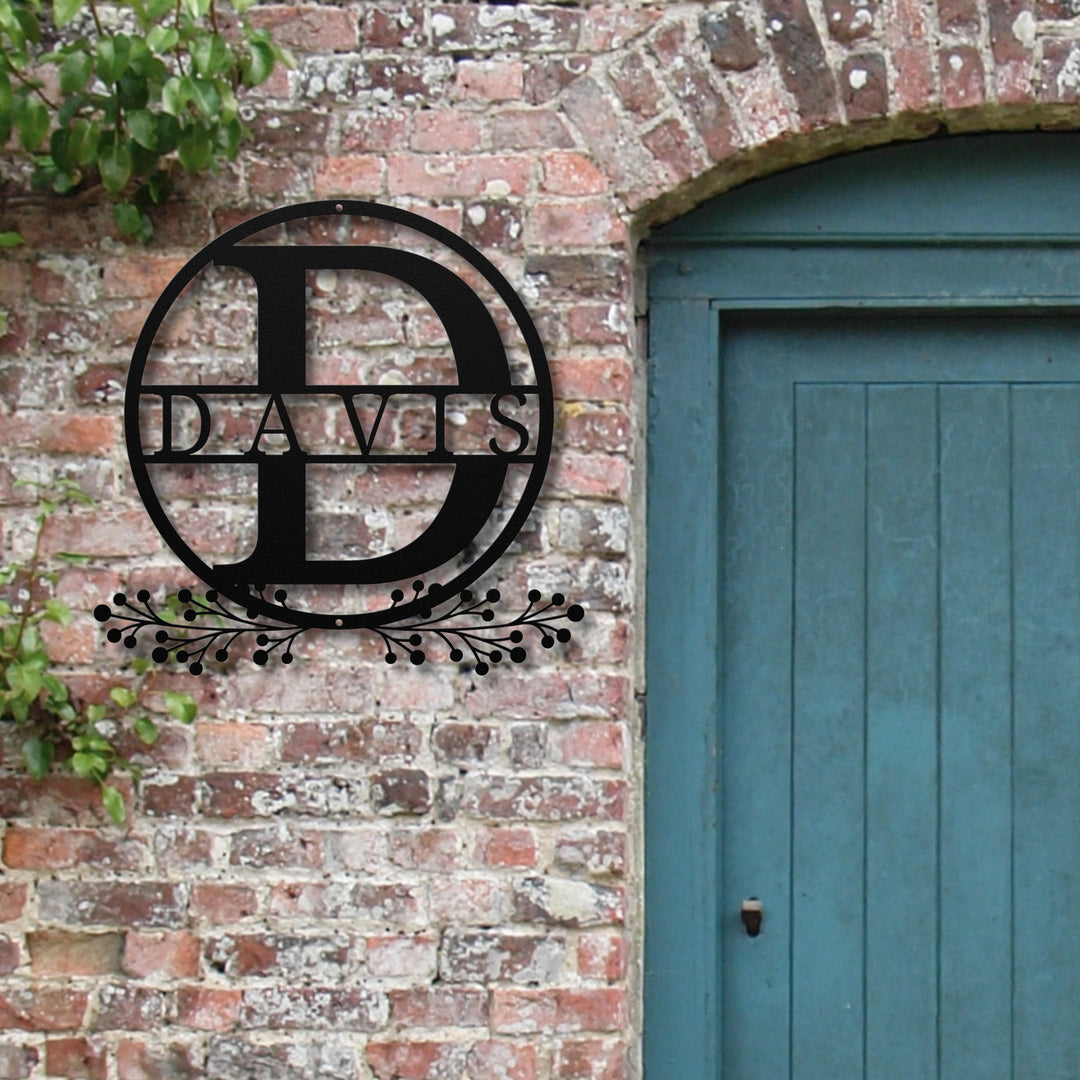 Monogram Name Metal Sign