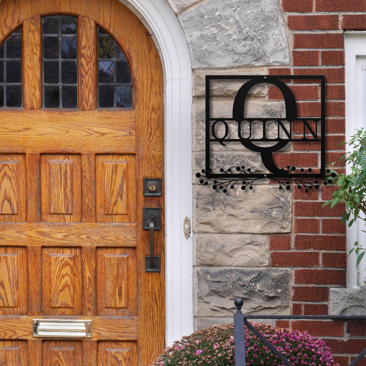 Monogram Name Metal Sign
