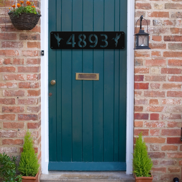 Hummingbird Metal Address Sign