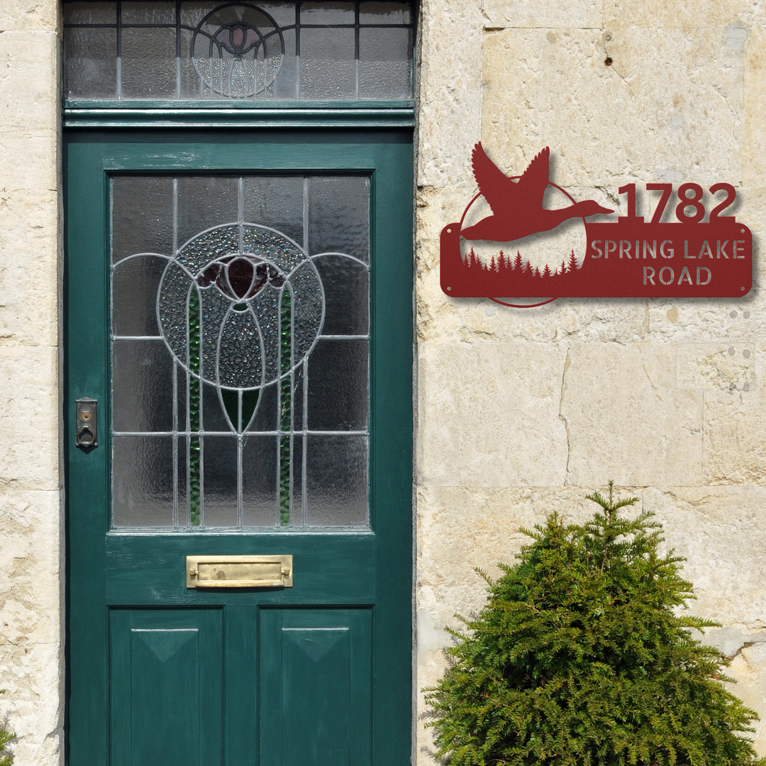 Duck Metal Address Sign