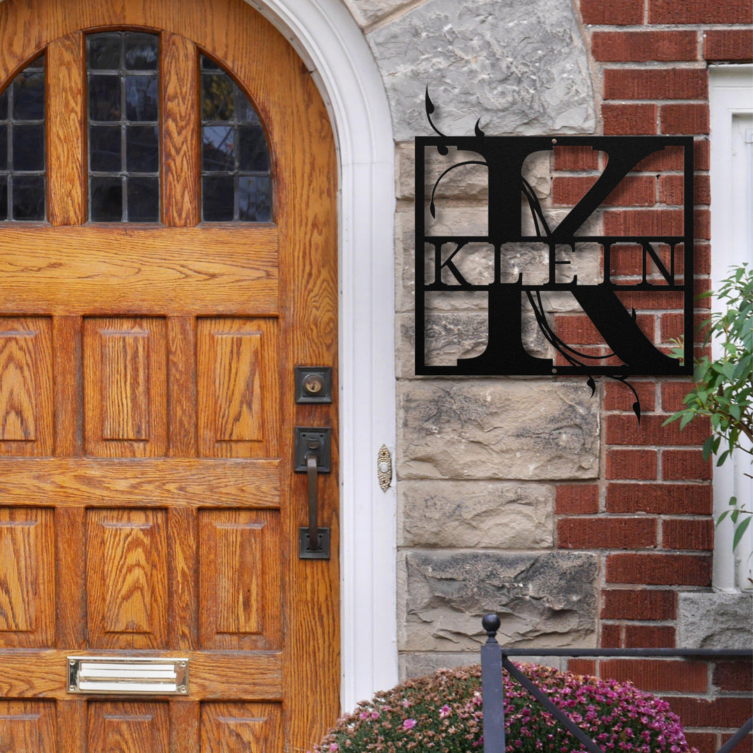 Monogram Name Metal Sign