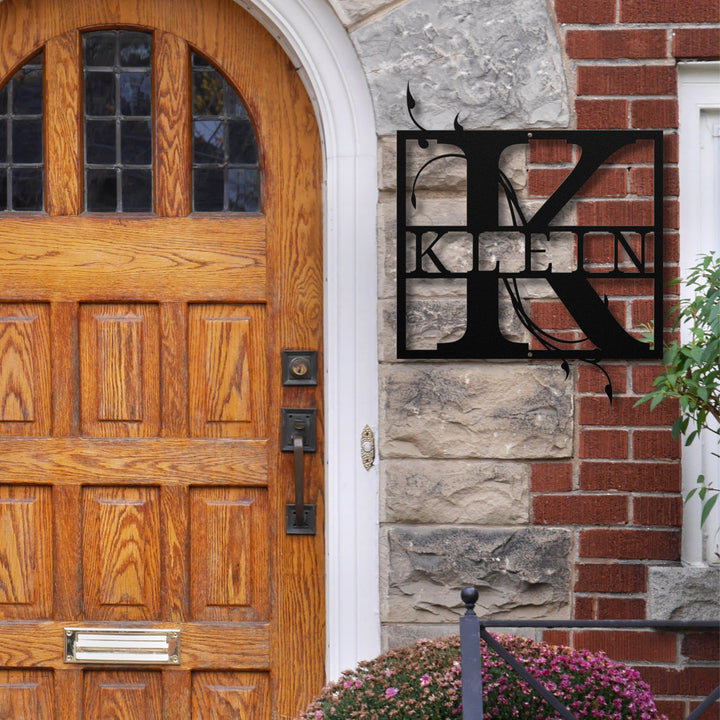 Monogram Name Metal Sign
