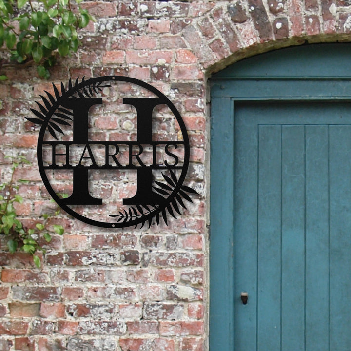 Monogram Name Metal Sign