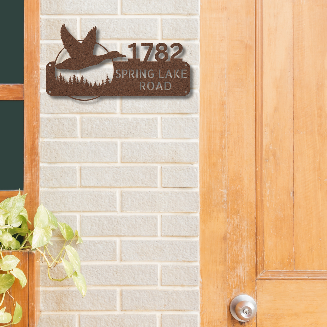 Duck Metal Address Sign