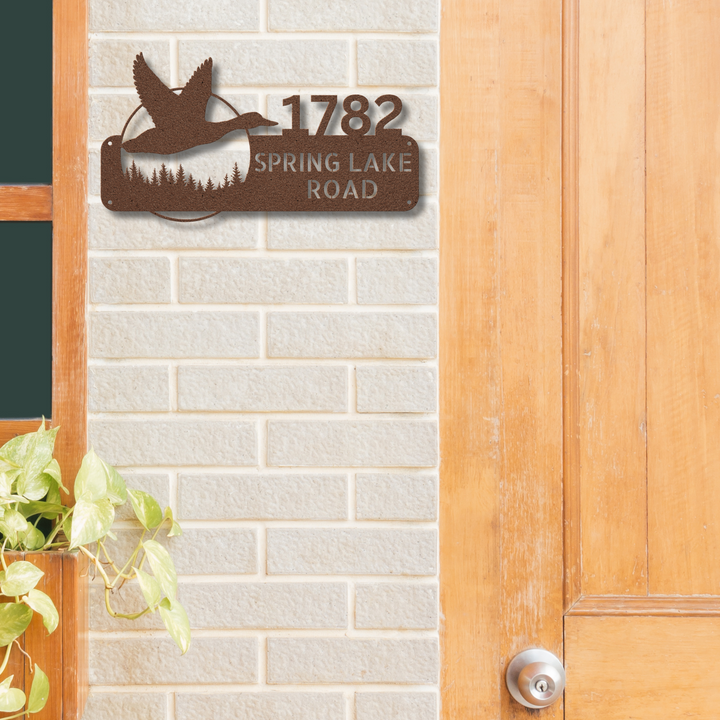 Duck Metal Address Sign