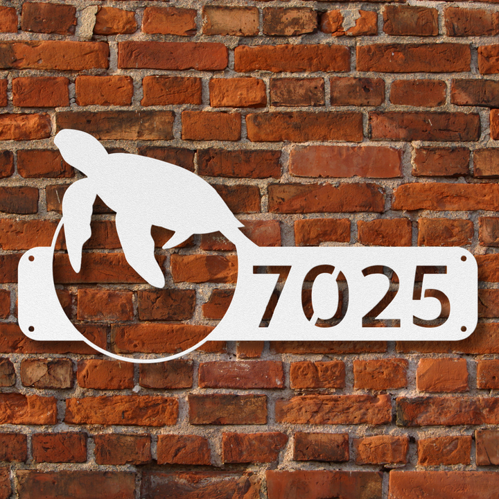 Sea Turtle Metal Address Sign