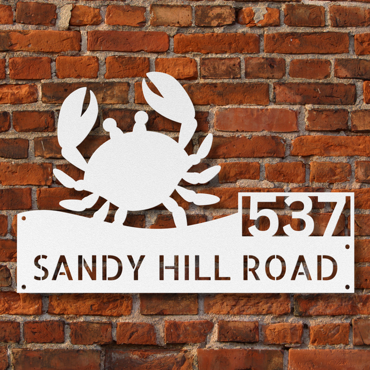 Crab Metal Address Sign