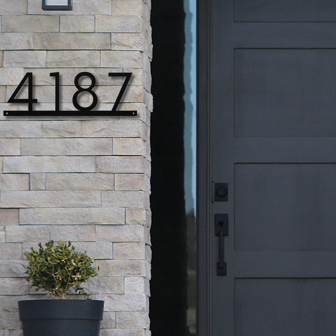 Modern Horizontal Metal Address Sign