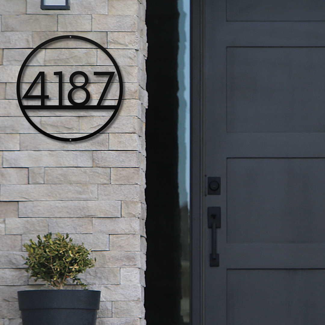 Modern Circle Metal Address Sign