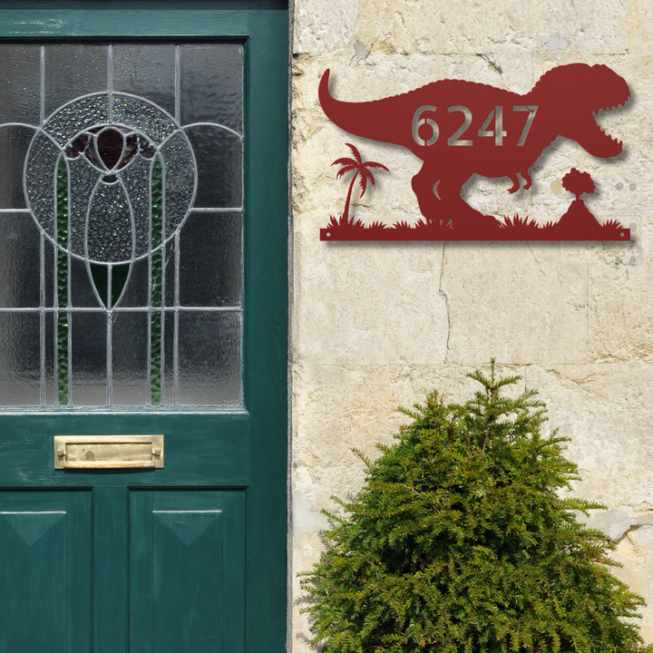 T-Rex Metal Address Sign