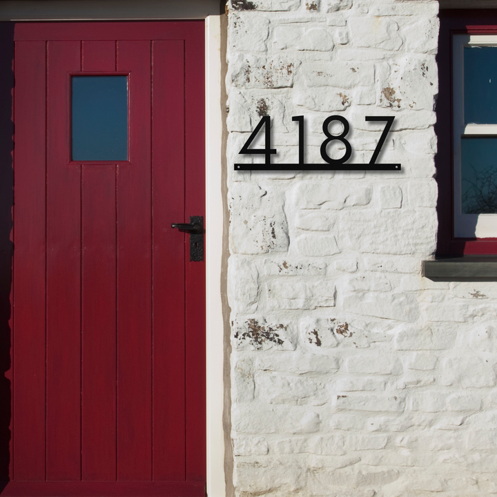 Modern Horizontal Metal Address Sign