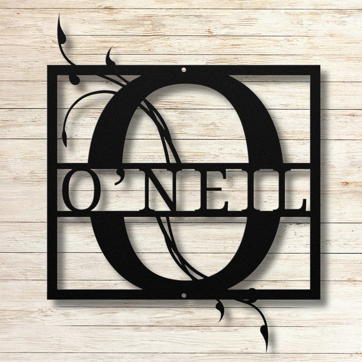Monogram Name Metal Sign