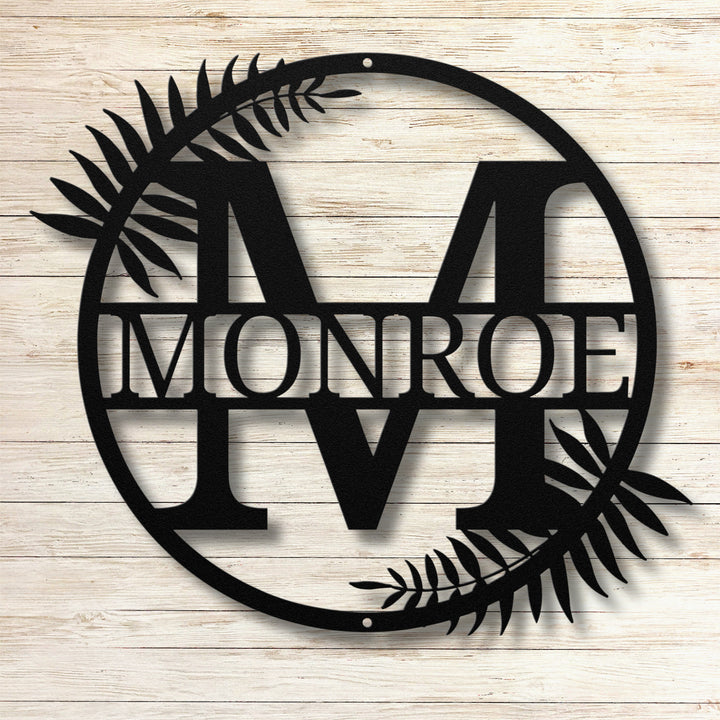 Monogram Name Metal Sign