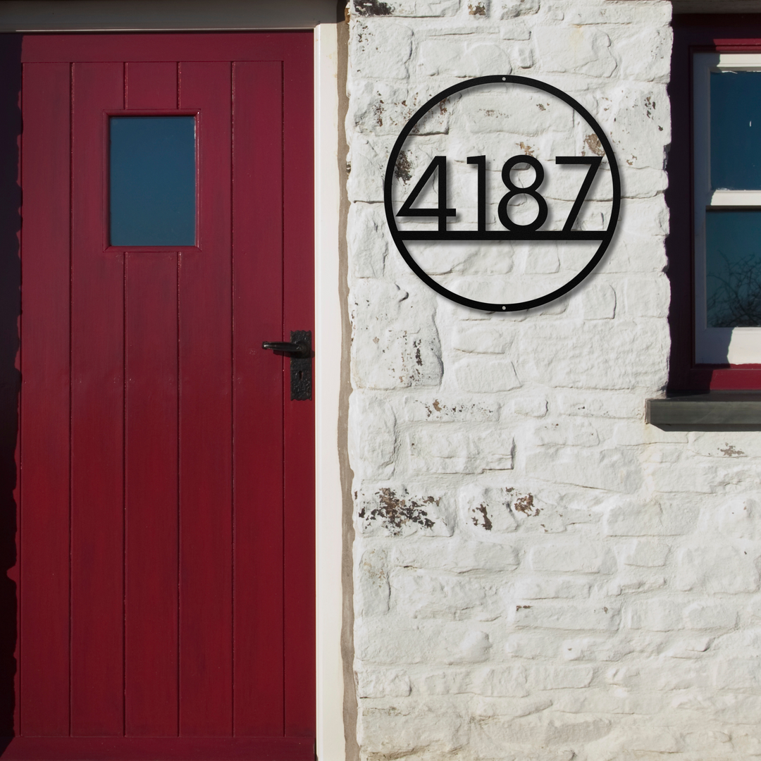 Modern Circle Metal Address Sign