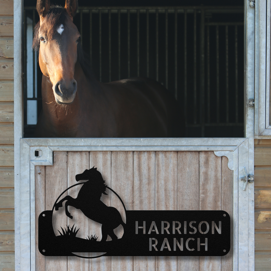 Horse Metal Address Sign