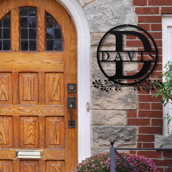 Monogram Name Metal Sign