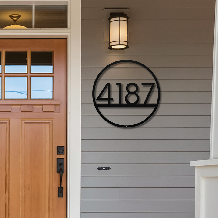 Modern Circle Metal Address Sign