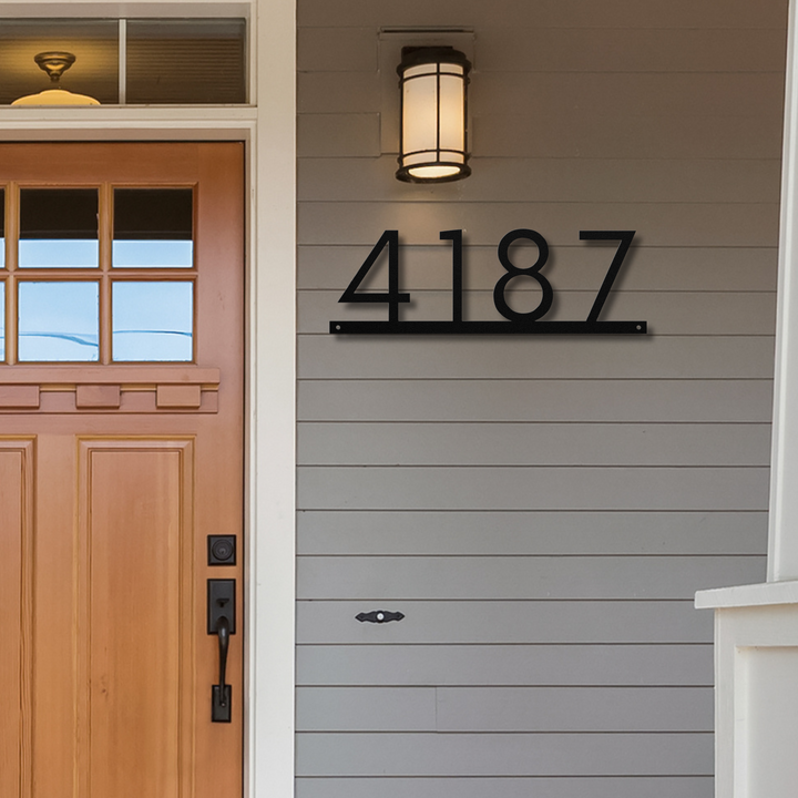 Modern Horizontal Metal Address Sign