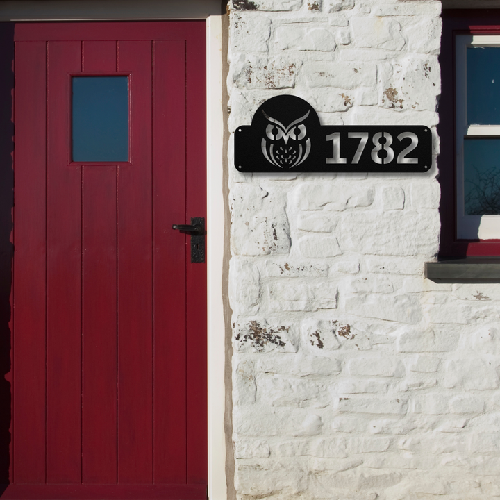 Owl Metal Address Sign