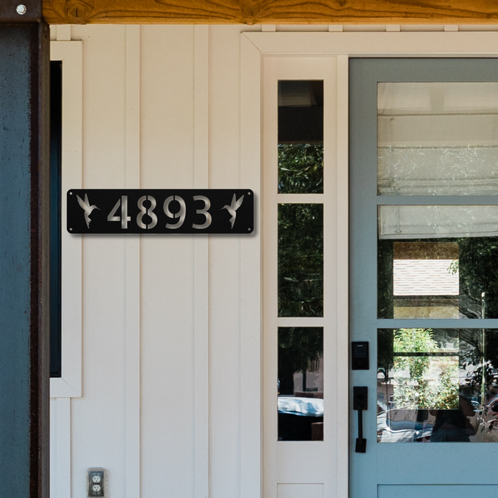 Hummingbird Metal Address Sign