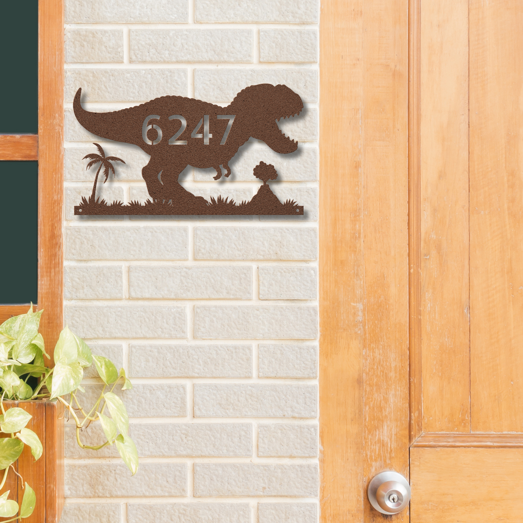 T-Rex Metal Address Sign