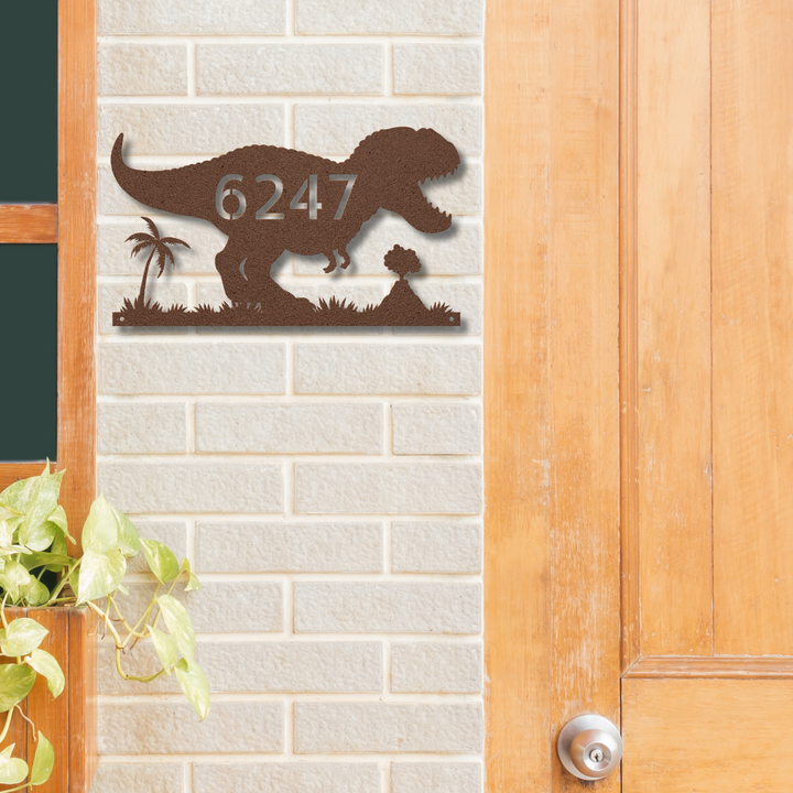 T-Rex Metal Address Sign