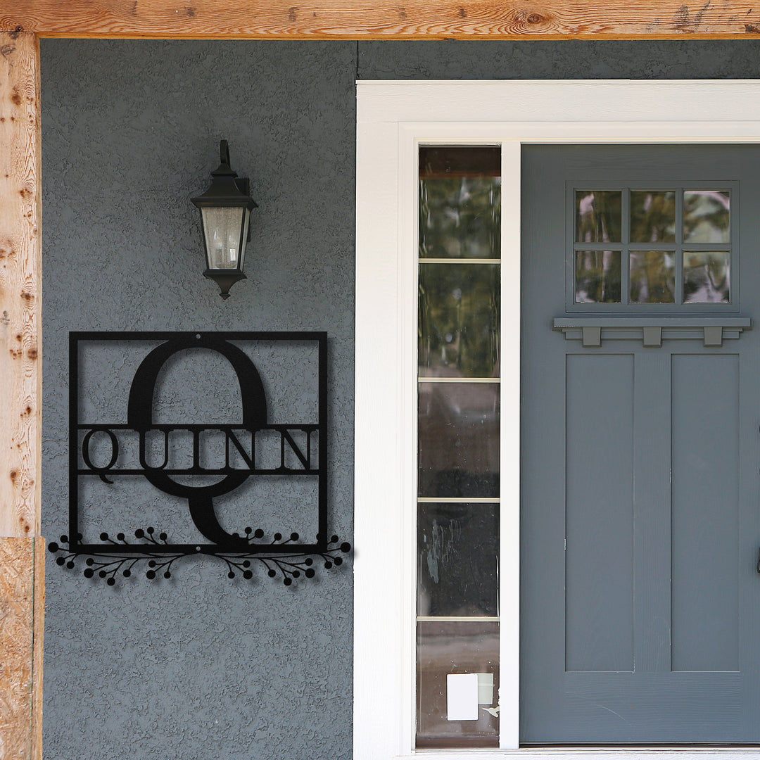Monogram Name Metal Sign