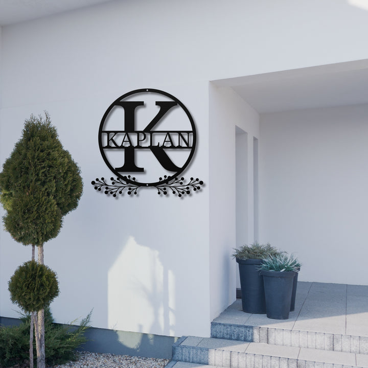 Monogram Name Metal Sign