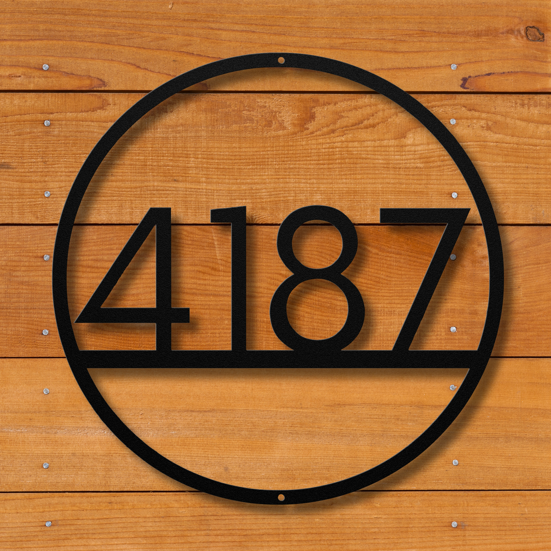 Modern Circle Metal Address Sign