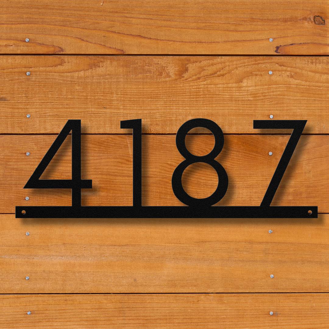 Modern Horizontal Metal Address Sign