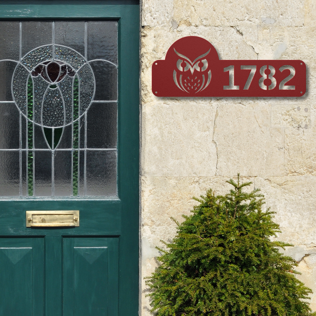 Owl Metal Address Sign