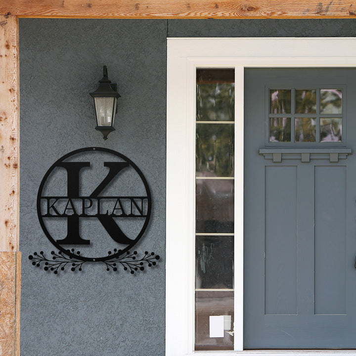 Monogram Name Metal Sign