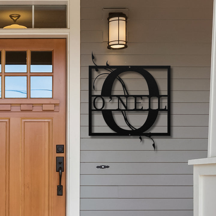Monogram Name Metal Sign