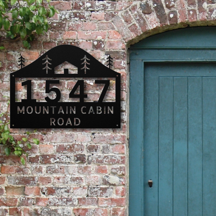 Cabin Metal Address Sign