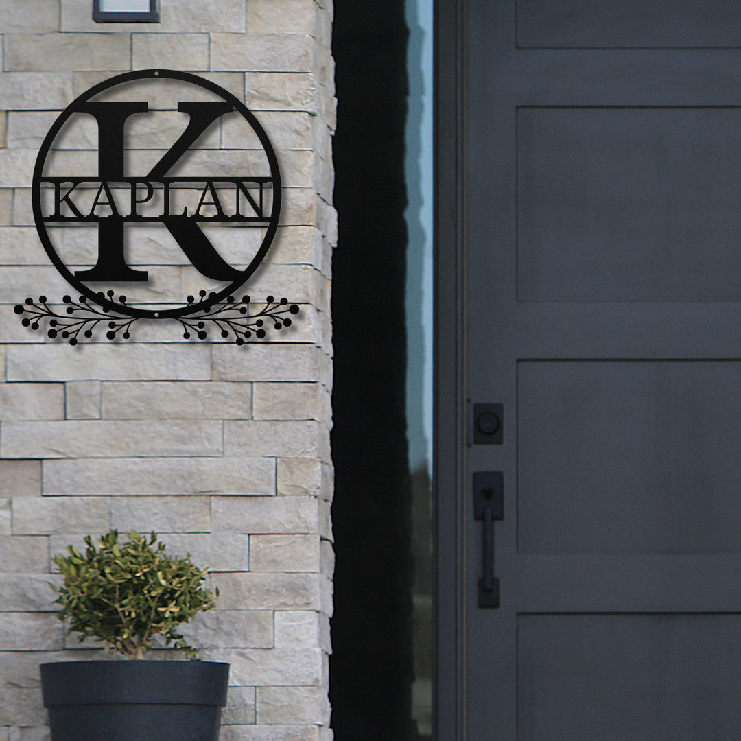 Monogram Name Metal Sign