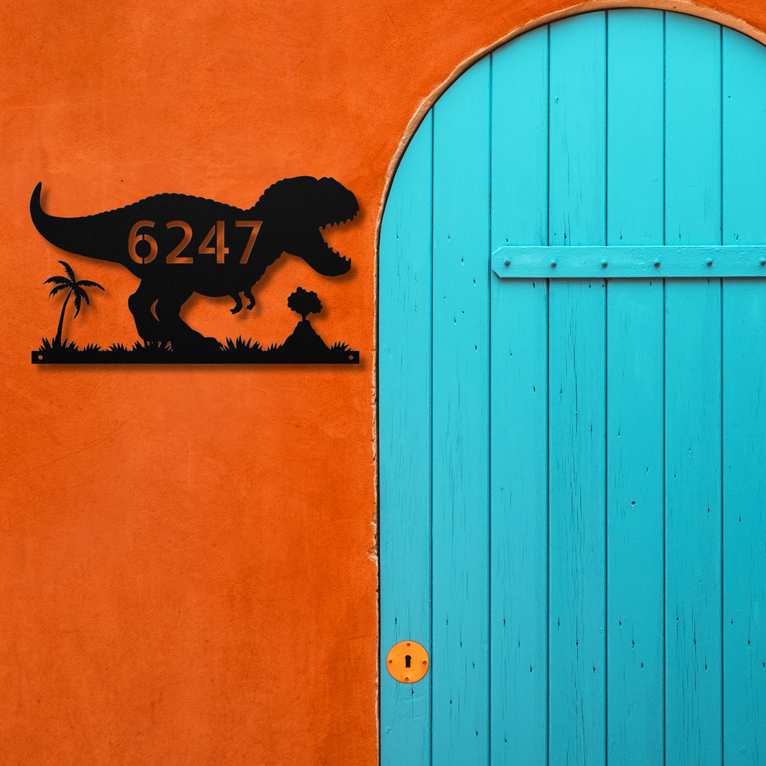 T-Rex Metal Address Sign